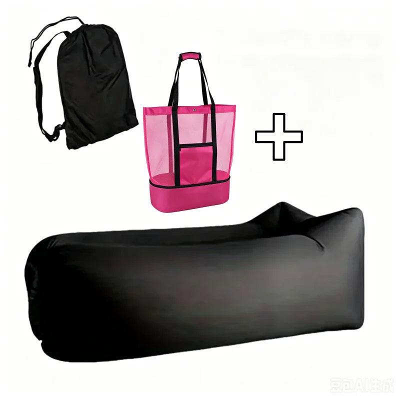 LUSQI 1/2PC Inflatable Lounger Air Sofa For Outdoor Camping Beach Travel Quick Inflation Folding Home Furniture