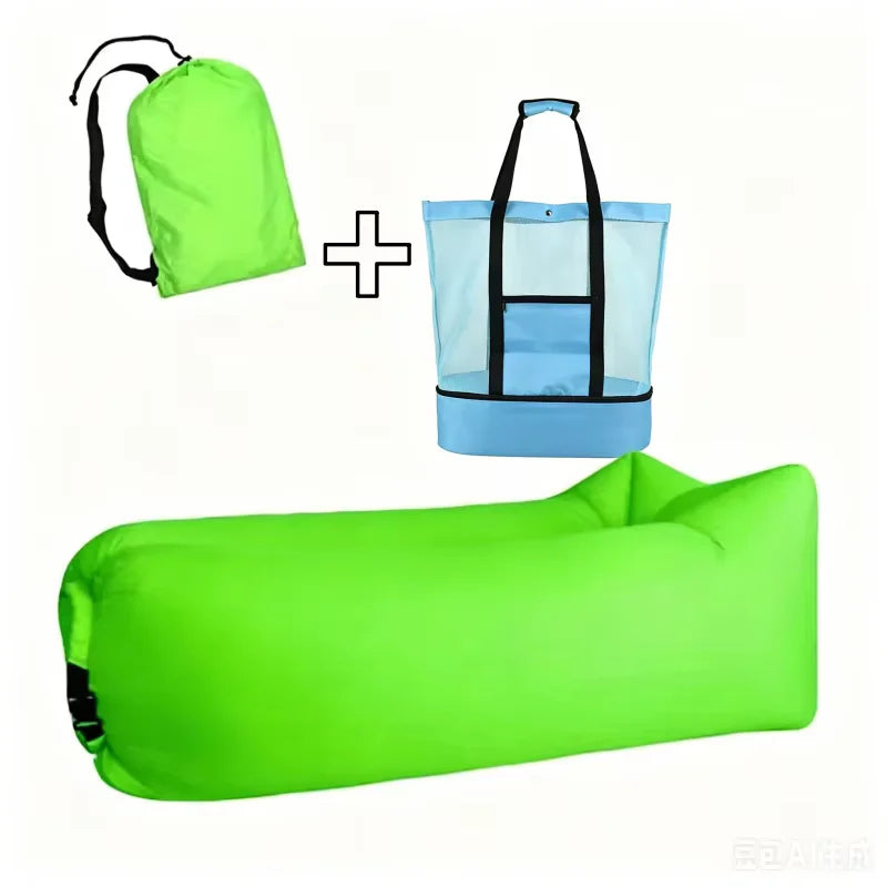 LUSQI 1/2PC Inflatable Lounger Air Sofa For Outdoor Camping Beach Travel Quick Inflation Folding Home Furniture