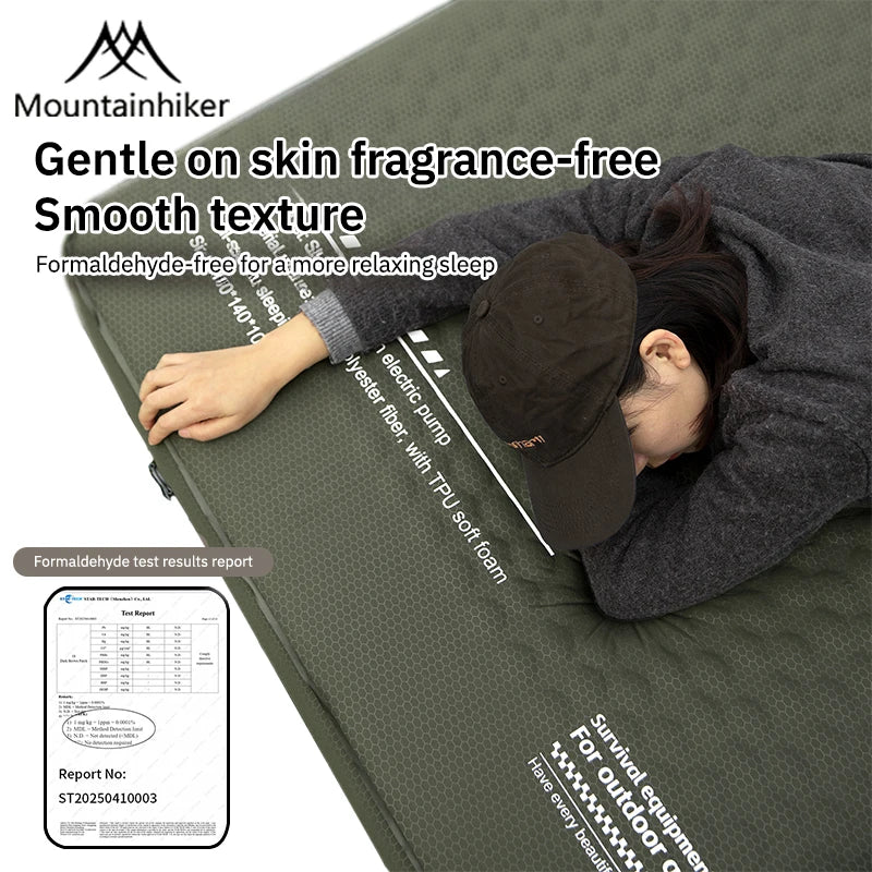 MOUNTAINHIKER Outdoor Inflatable Cheese Mattress Garden Portable Special Sponge Edition 10CM Family Sleeping Pad Mat Furnitures