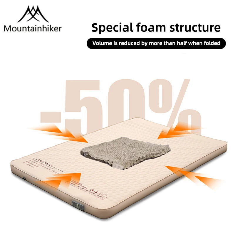 MOUNTAINHIKER Outdoor Inflatable Cheese Mattress Garden Portable Special Sponge Edition 10CM Family Sleeping Pad Mat Furnitures