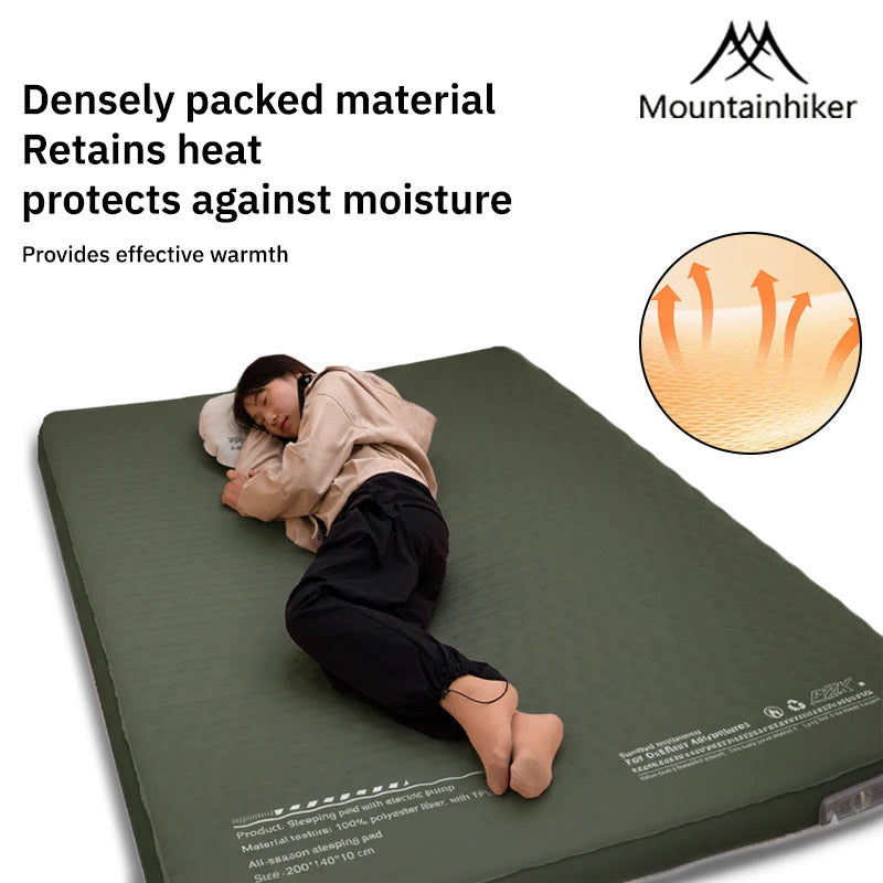 MOUNTAINHIKER Outdoor Inflatable Cheese Mattress Garden Portable Special Sponge Edition 10CM Family Sleeping Pad Mat Furnitures
