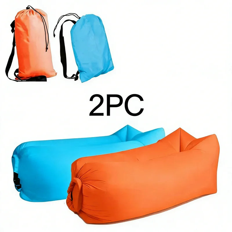 LUSQI 1/2PC Inflatable Lounger Air Sofa For Outdoor Camping Beach Travel Quick Inflation Folding Home Furniture