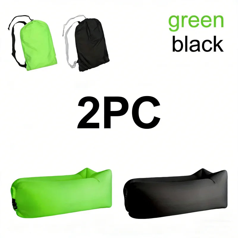 LUSQI 1/2PC Inflatable Lounger Air Sofa For Outdoor Camping Beach Travel Quick Inflation Folding Home Furniture