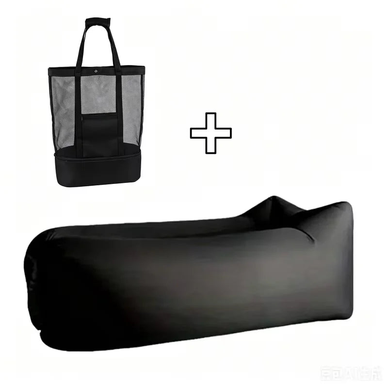 LUSQI 1/2PC Inflatable Lounger Air Sofa For Outdoor Camping Beach Travel Quick Inflation Folding Home Furniture