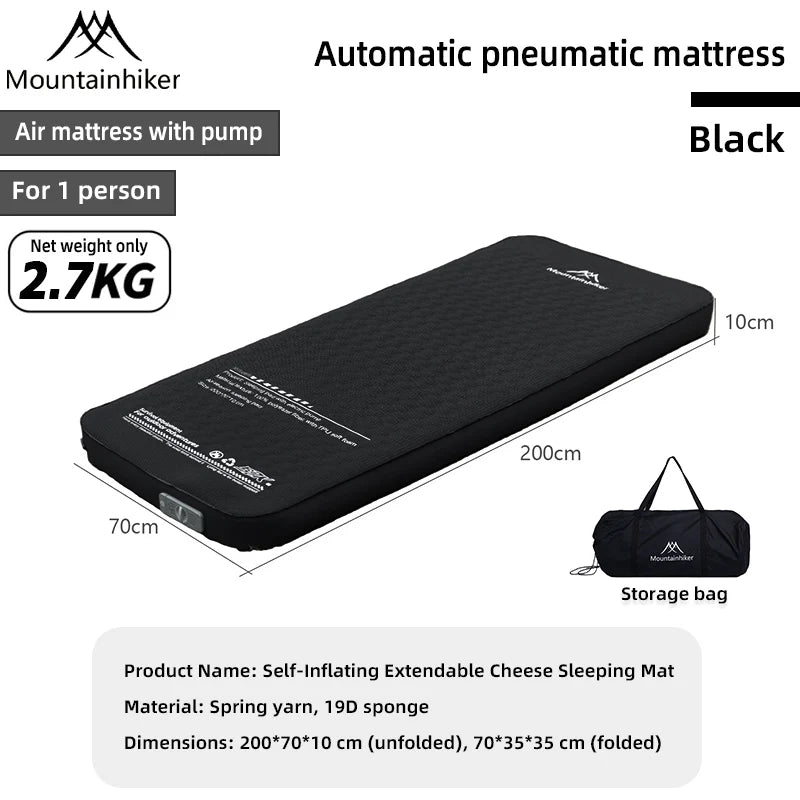 MOUNTAINHIKER Outdoor Inflatable Cheese Mattress Garden Portable Special Sponge Edition 10CM Family Sleeping Pad Mat Furnitures