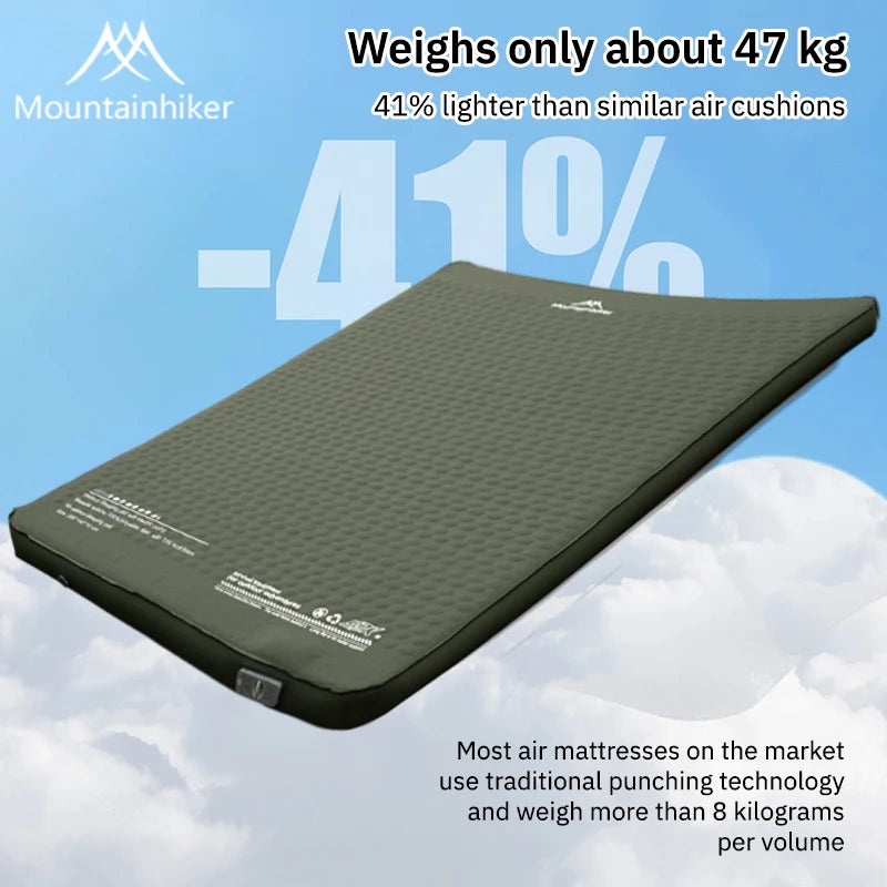 MOUNTAINHIKER Outdoor Inflatable Cheese Mattress Garden Portable Special Sponge Edition 10CM Family Sleeping Pad Mat Furnitures