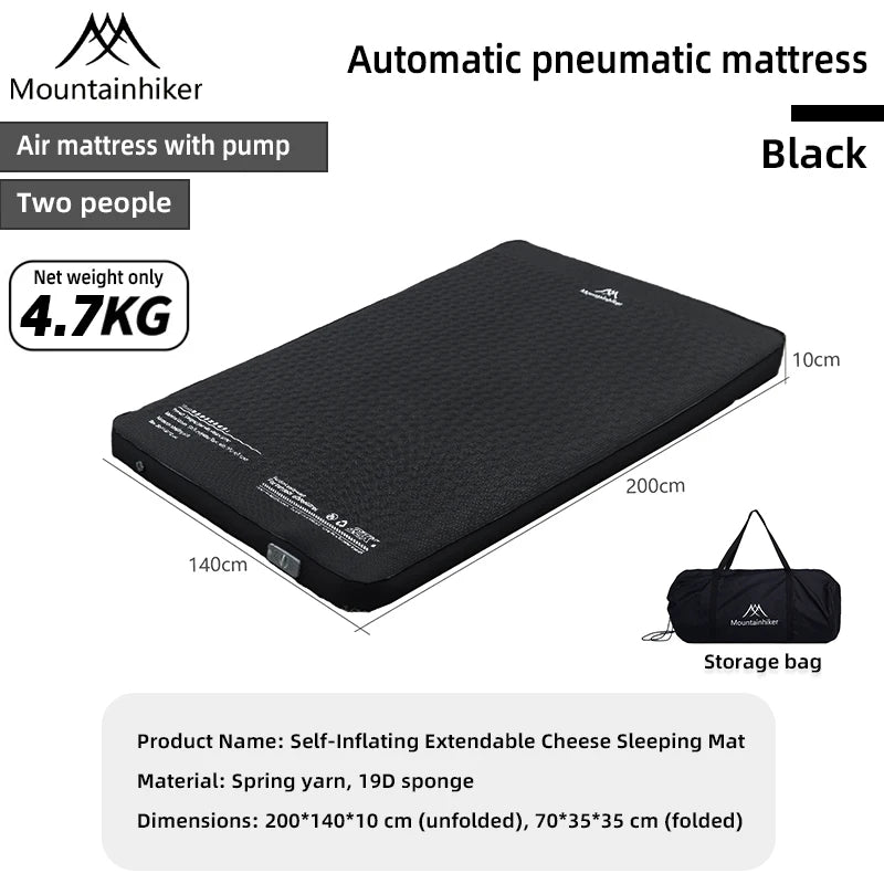 MOUNTAINHIKER Outdoor Inflatable Cheese Mattress Garden Portable Special Sponge Edition 10CM Family Sleeping Pad Mat Furnitures