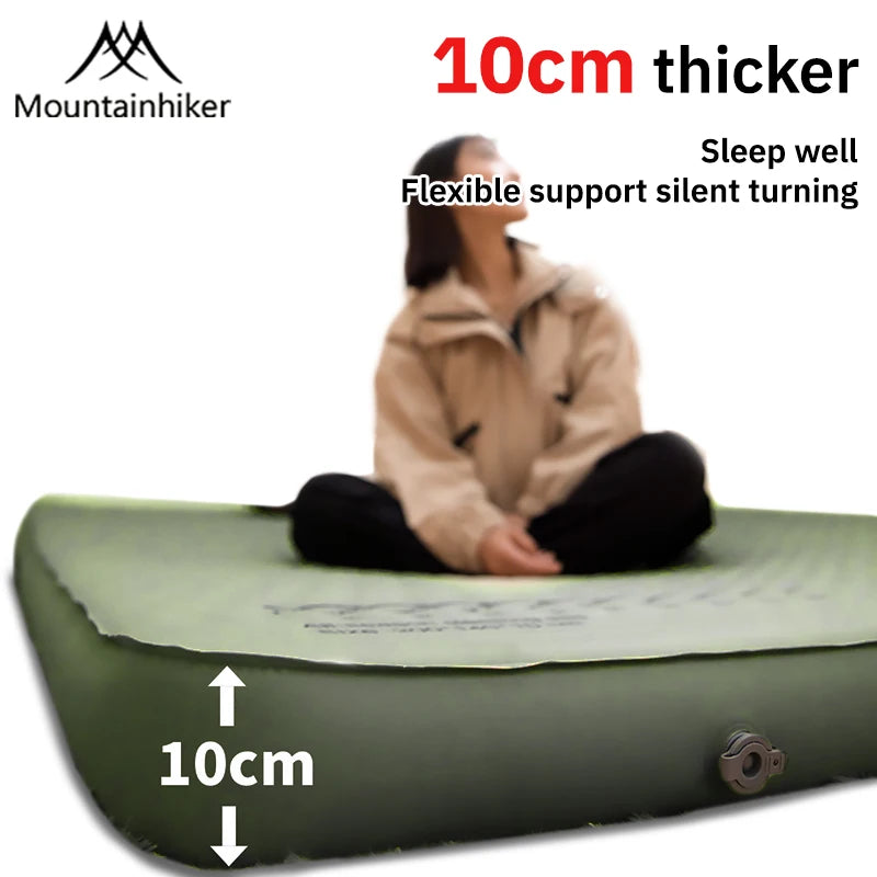 MOUNTAINHIKER Outdoor Inflatable Cheese Mattress Garden Portable Special Sponge Edition 10CM Family Sleeping Pad Mat Furnitures