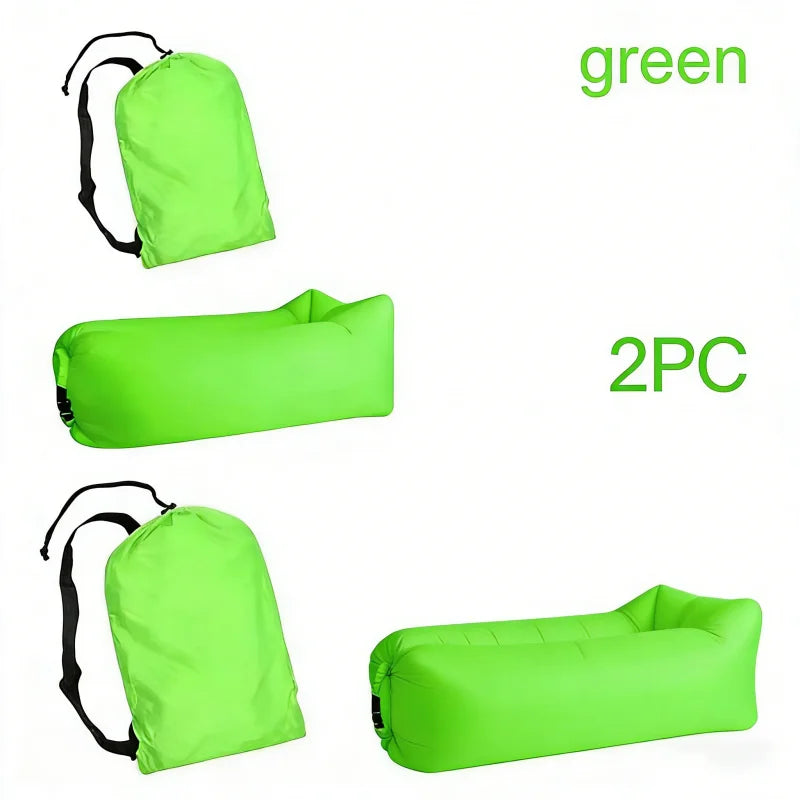 LUSQI 1/2PC Inflatable Lounger Air Sofa For Outdoor Camping Beach Travel Quick Inflation Folding Home Furniture