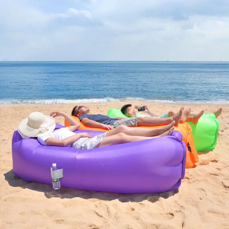 Portable Inflatable Air Sofa Lazy Lounger with Bag, Air Mattress Chair for Camping Music Festival Outdoor Use
