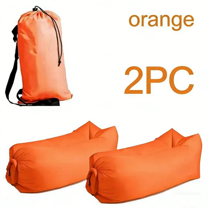 LUSQI 1/2PC Inflatable Lounger Air Sofa For Outdoor Camping Beach Travel Quick Inflation Folding Home Furniture