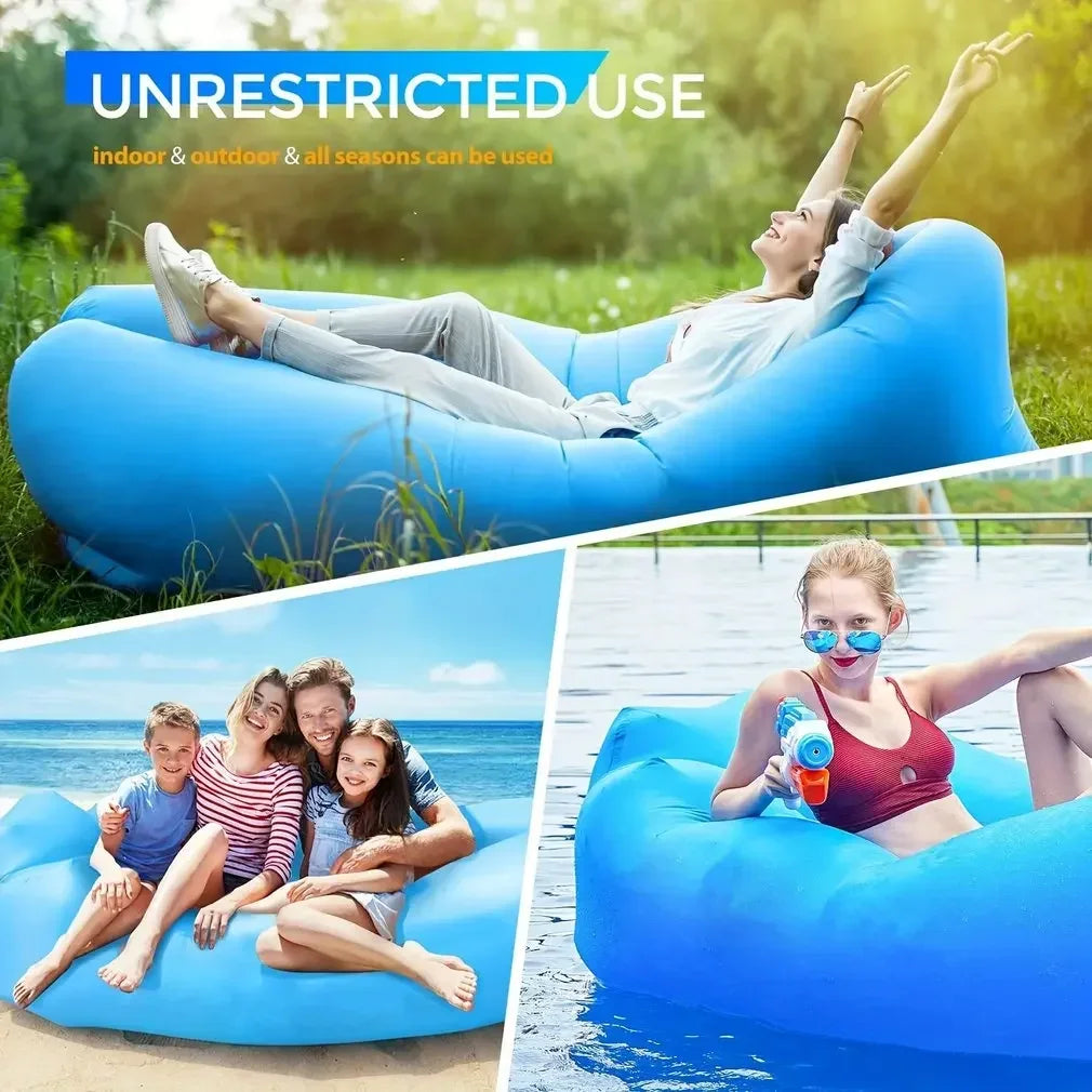LUSQI 1/2PC Inflatable Lounger Air Sofa For Outdoor Camping Beach Travel Quick Inflation Folding Home Furniture